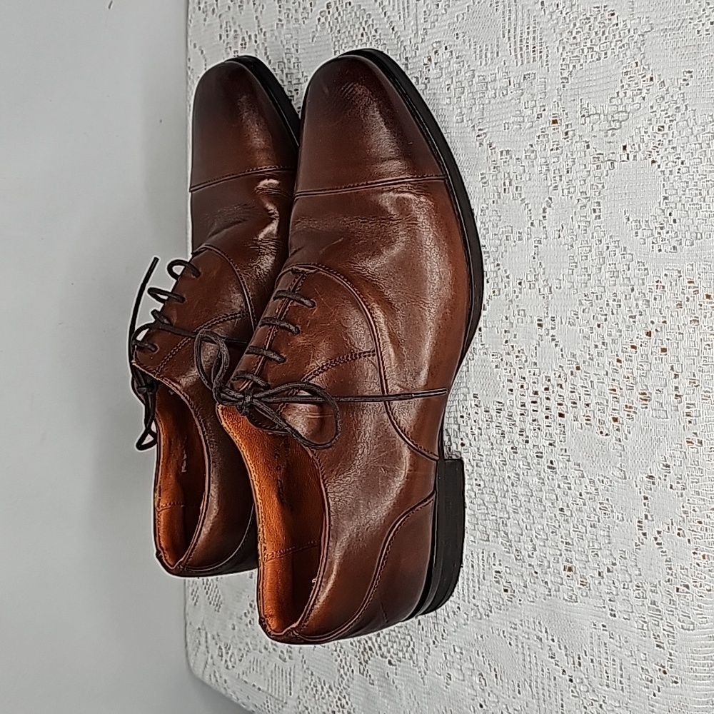 Wolf & Shepherd Vintage leather brown lace up penny loafers Oxford sz 7.5
